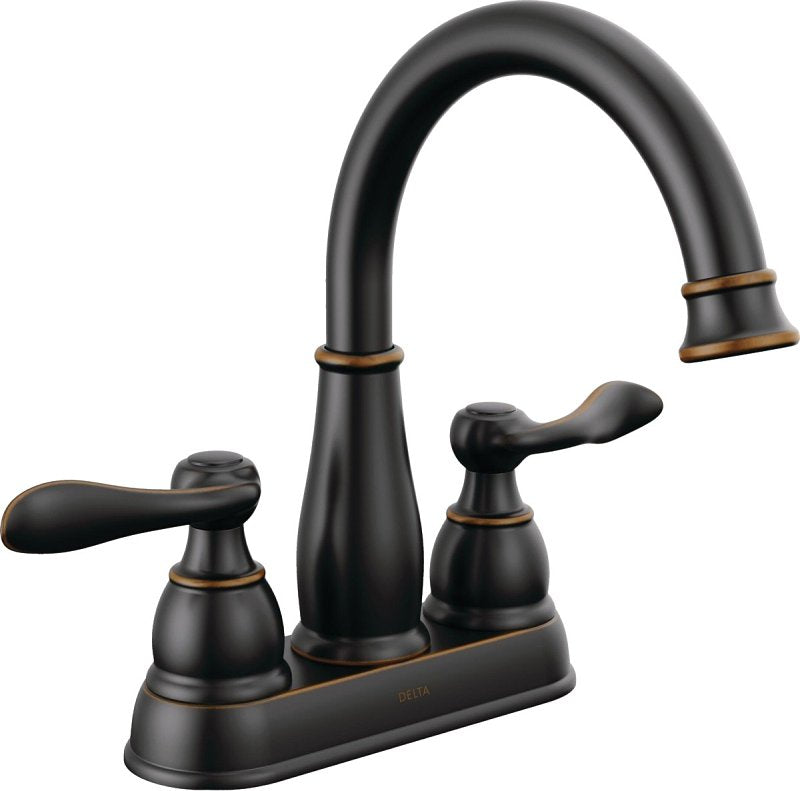 Delta Windemere Series 25896LF-OB Centerset Bathroom Faucet, 1.2 gpm, 2-Faucet Handle, 3-Faucet Hole, Metal