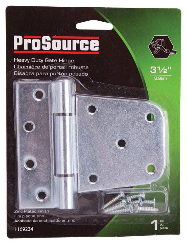 ProSource LR-181-PS Gate Hinge, Steel, Zinc, Fixed Pin, 180 deg Range of Motion, 46 (Pair) lb