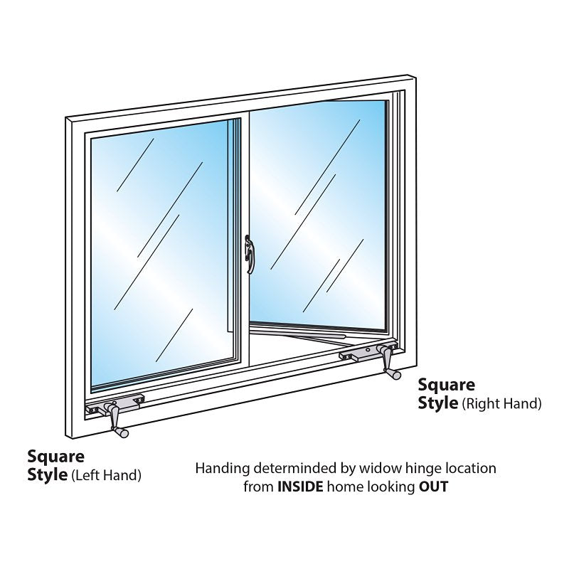 Prime-Line H 3514 Window Operator, 9 in L x 3-7/8 in W x 13-1/4 in H Dimensions, For: Older Steel Framed Windows, Left