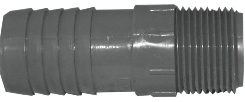 Boshart UPPRA-0705 Pipe Adapter, 3/4 x 1/2 in, MPT x Insert, Polyethylene