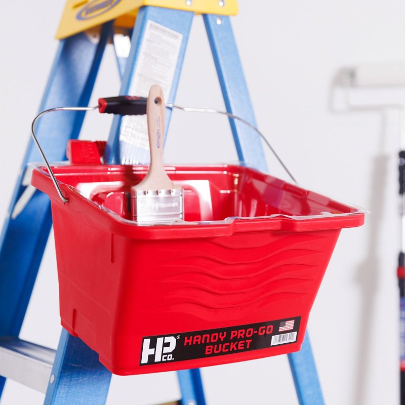 Handy Products 4300 Ultimate Paint Bucket and Ladder Caddie, 1 gal, Polypropylene, Red