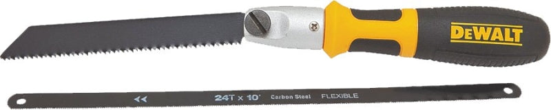 DEWALT DWHT20542 Handsaw, 6 in Reciprocal, 12/10 in Hack L Blade, 24 TPI, Steel Blade, Cushion Grip Handle