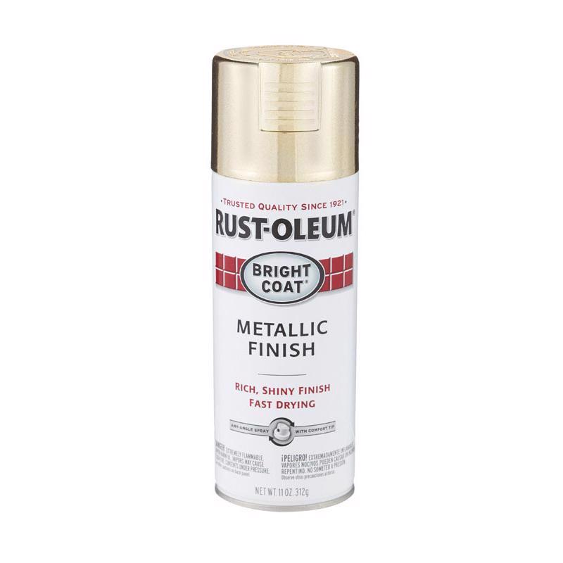 Rust-Oleum Stops Rust Metallic Gold Bright Coat Metallic Spray 11 oz, Pack of 6