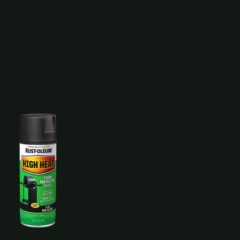 Rust-Oleum Specialty Flat Bar-B-Que Black High Heat Spray Paint 12 oz, Pack of 6