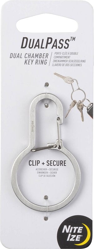 Nite Ize Dualpass Series DDK-11-R3 Key Ring, Dual Chamber, Split Ring