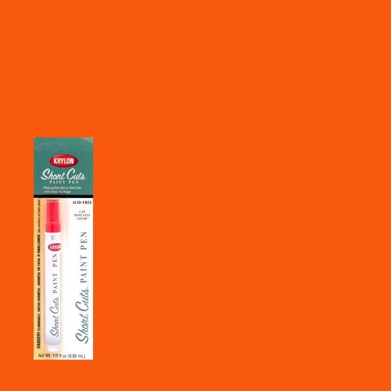 Krylon Short Cuts Glow Orange Paint Pen Interior 0.33 oz, Pack of 6