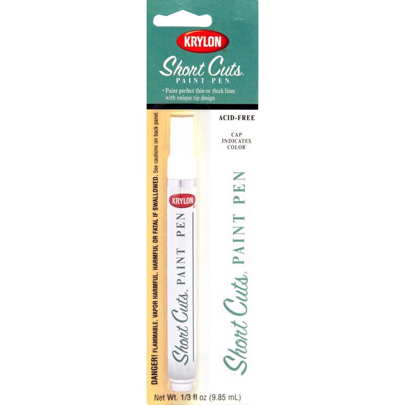 Krylon Short Cuts Gloss White Paint Pen Interior 0.33 oz, Pack of 6