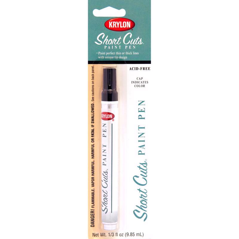 Krylon Short Cuts Gloss Black Paint Pen Interior 0.33 oz, Pack of 6