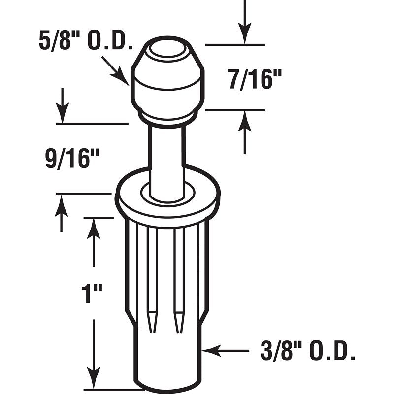 Prime-Line N 6702 Door Pivot and Guide, Nylon/Steel, Top
