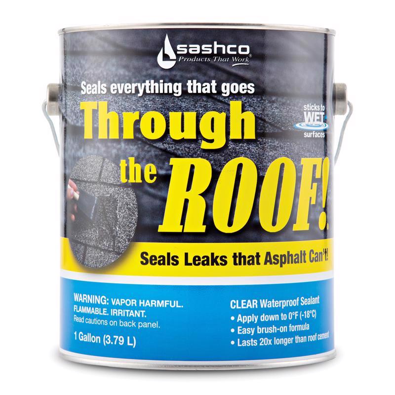 Sashco Through The Roof Gloss Clear Synthetic Rubber Roof Sealant 1 gal, Pack of 2