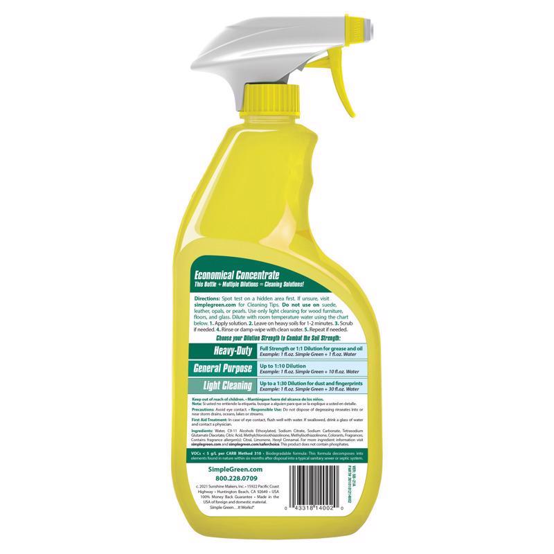Simple Green Lemon Scent Concentrated All Purpose Cleaner Liquid 24 oz, Pack of 6