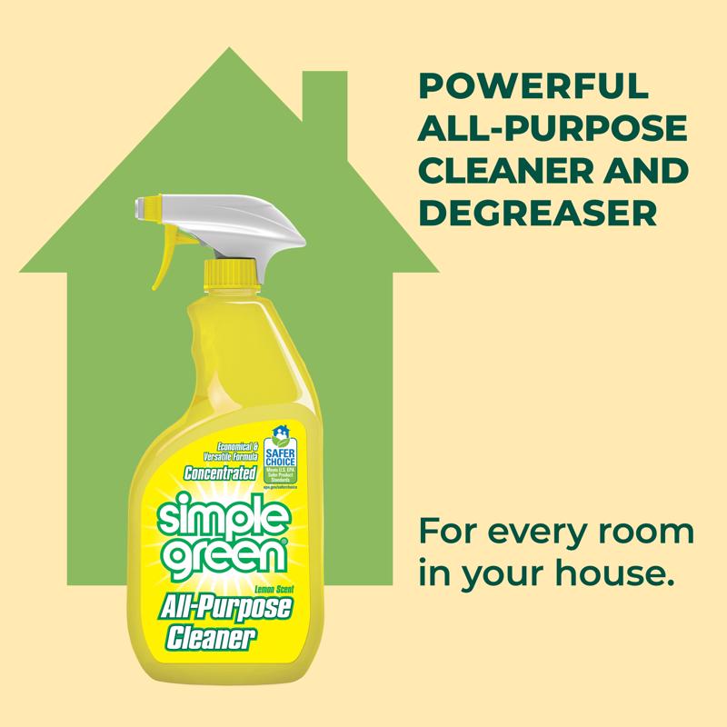 Simple Green Lemon Scent Concentrated All Purpose Cleaner Liquid 24 oz, Pack of 6