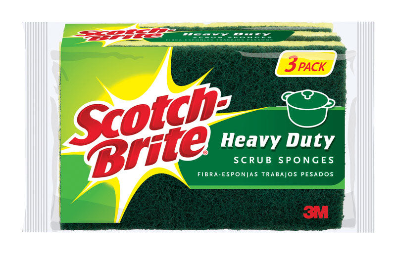 Scotch-Brite Heavy Duty Sponge For Pots and Pans 4.5 in. L 3 pk, Pack of 8