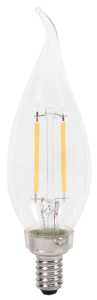 Sylvania 40855 Natural LED Bulb, Decorative, B10 Bent Tip Lamp, 25 W Equivalent, E12 Lamp Base, Dimmable, Clear