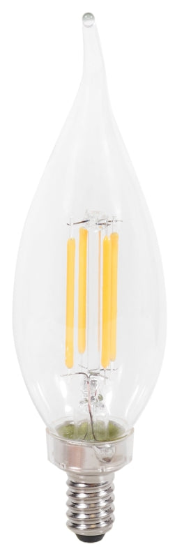 Sylvania 40755 LED Bulb, Decorative, B10 Bent Tip Lamp, 40 W Equivalent, E12 Lamp Base, Dimmable, Clear