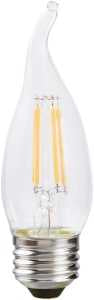 Sylvania 40756 Natural LED Bulb, Decorative, 350 Lumens, 4 W, B10 Bent Tip Lamp, 40 W Equivalent, E26 Lamp Base, Clear