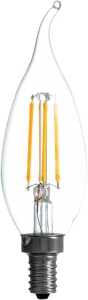 Sylvania 40757 Natural LED Bulb, Decorative, 500 Lumens, 5.5 W, B10 Bent Tip Lamp, 60 W Equivalent, E12 Lamp Base, Clear