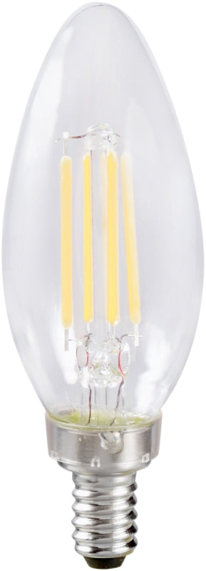 Sylvania Natural Series 40796 LED Bulb, Decorative, B10 Blunt Tip Lamp, 60 W Equivalent, E12 Candelabra Lamp Base, Clear
