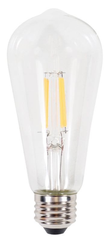 Sylvania 40772 Decorative Natural LED Bulb, ST19 Lamp, 60 W Equivalent, E26 Medium Lamp Base, Dimmable, Clear