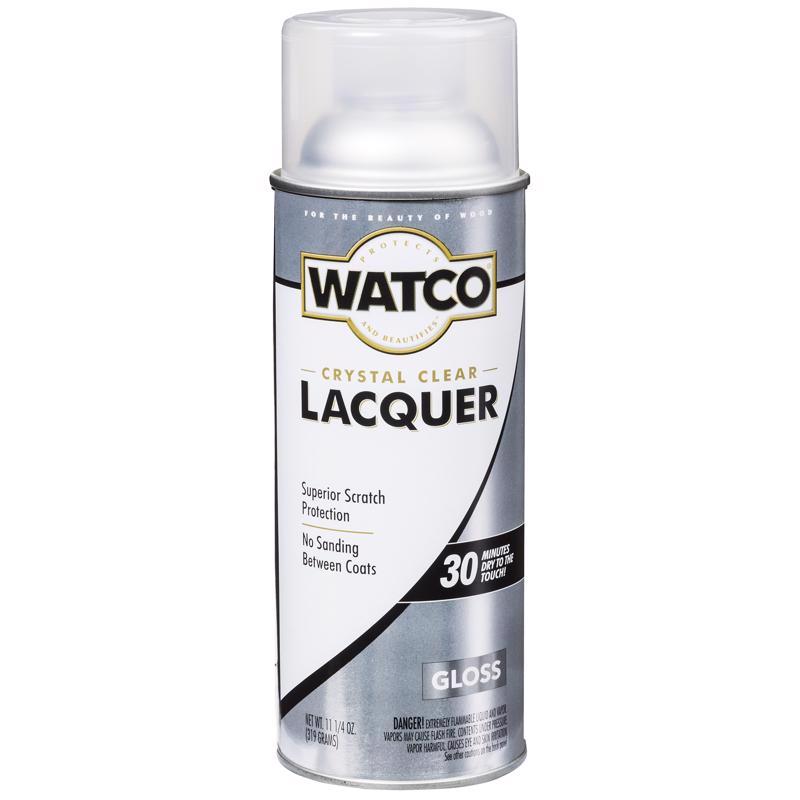 WATCO Gloss Clear Oil-Based Alkyd Wood Finish Lacquer Spray 11.25 oz, Pack of 6