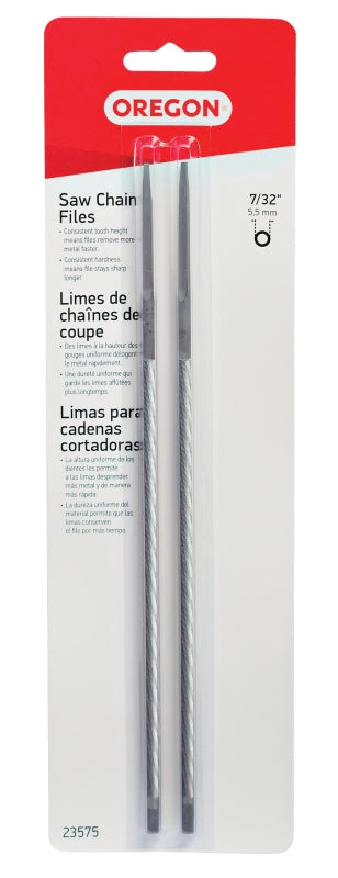 Oregon 23575 Chainsaw File, Double Cut, 7/32 in Dia Dimensions, Round, Steel, 2/PK