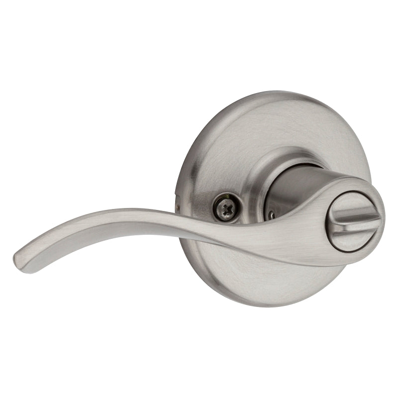 Kwikset 300BL 15 6AL Privacy Lever, Turnbutton Lock, Satin Nickel, Zinc, Residential, 3 Grade, Reversible Hand
