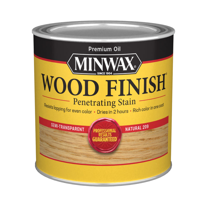 Minwax Wood Finish Semi-Transparent Natural Oil-Based Penetrating Wood Stain 1/2 pt, Pack of 4