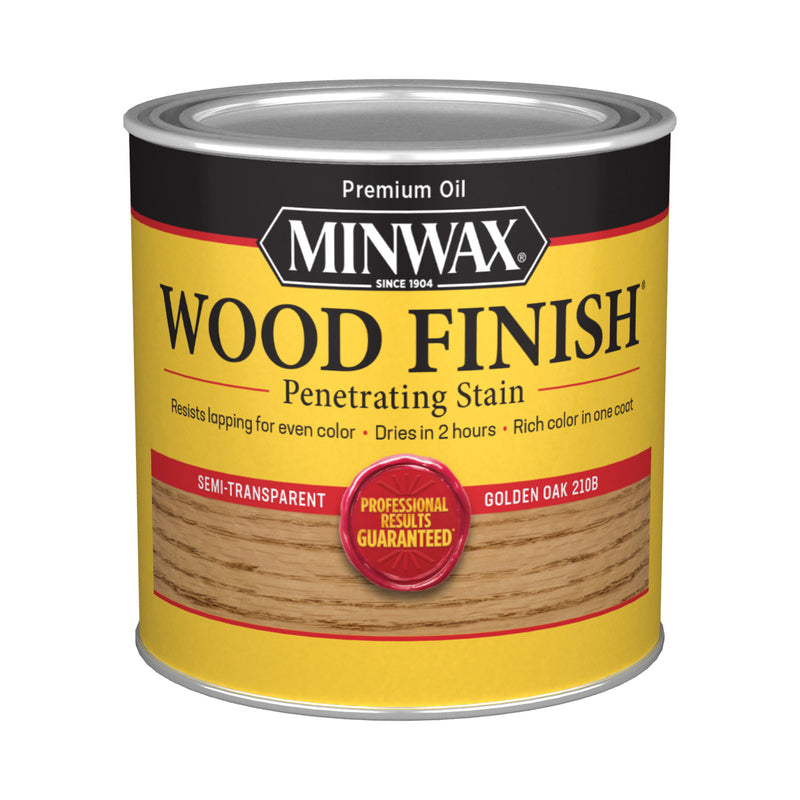 Minwax Wood Finish Semi-Transparent Golden Oak Oil-Based Penetrating Wood Stain 1/2 pt, Pack of 4