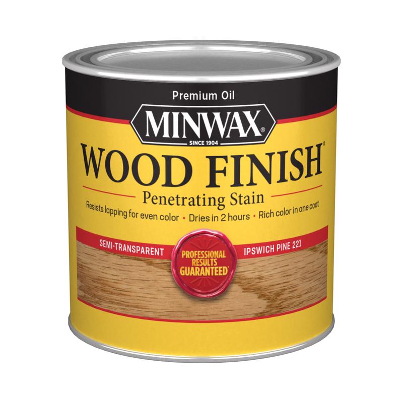 Minwax Wood Finish Semi-Transparent Ipswich Pine Oil-Based Penetrating Wood Stain 1/2 pt, Pack of 4