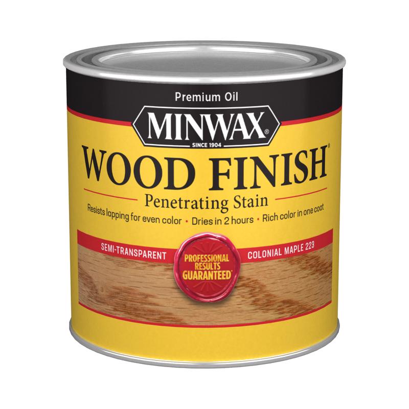 Minwax Wood Finish Semi-Transparent Colonial Maple Oil-Based Penetrating Wood Stain 1/2 pt, Pack of 4