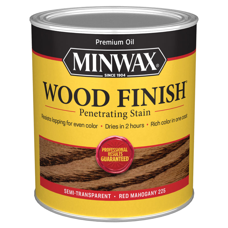 Minwax Wood Finish Semi-Transparent Red Mahogany Oil-Based Penetrating Wood Stain 1 qt, Pack of 4
