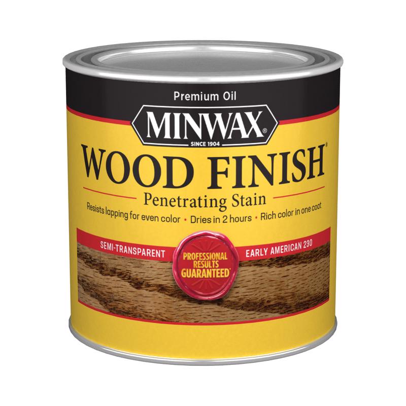 Minwax Wood Finish Semi-Transparent Early American Oil-Based Penetrating Wood Stain 1/2 pt, Pack of 4