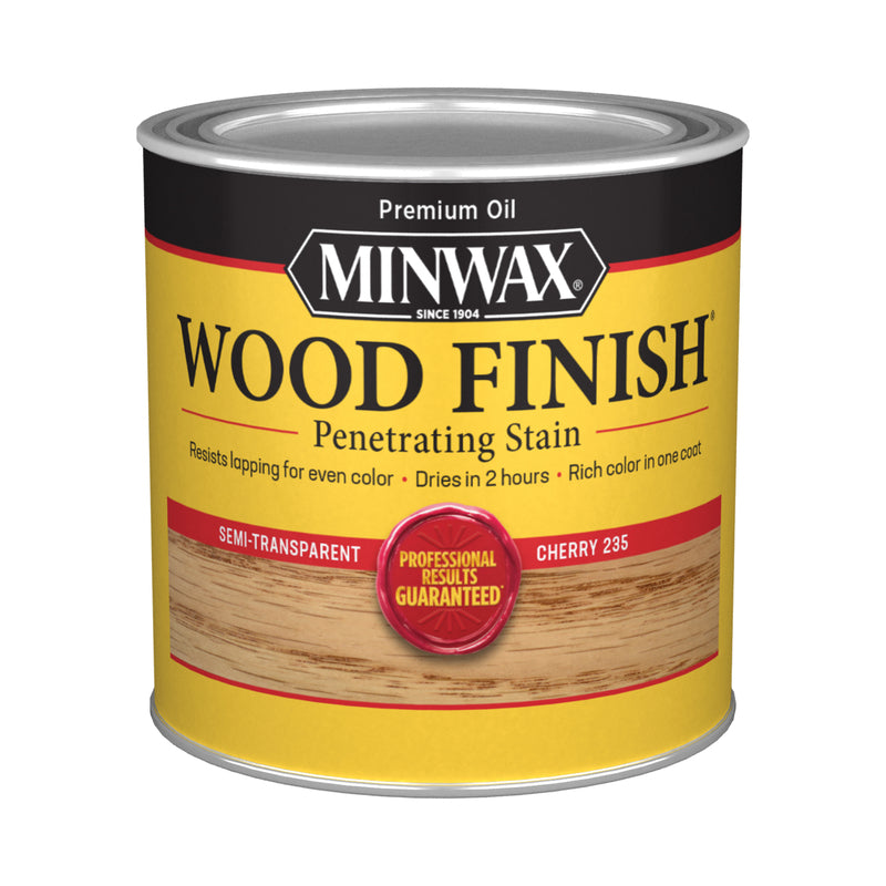 Minwax Wood Finish Semi-Transparent Cherry Oil-Based Penetrating Wood Stain 1/2 pt, Pack of 4