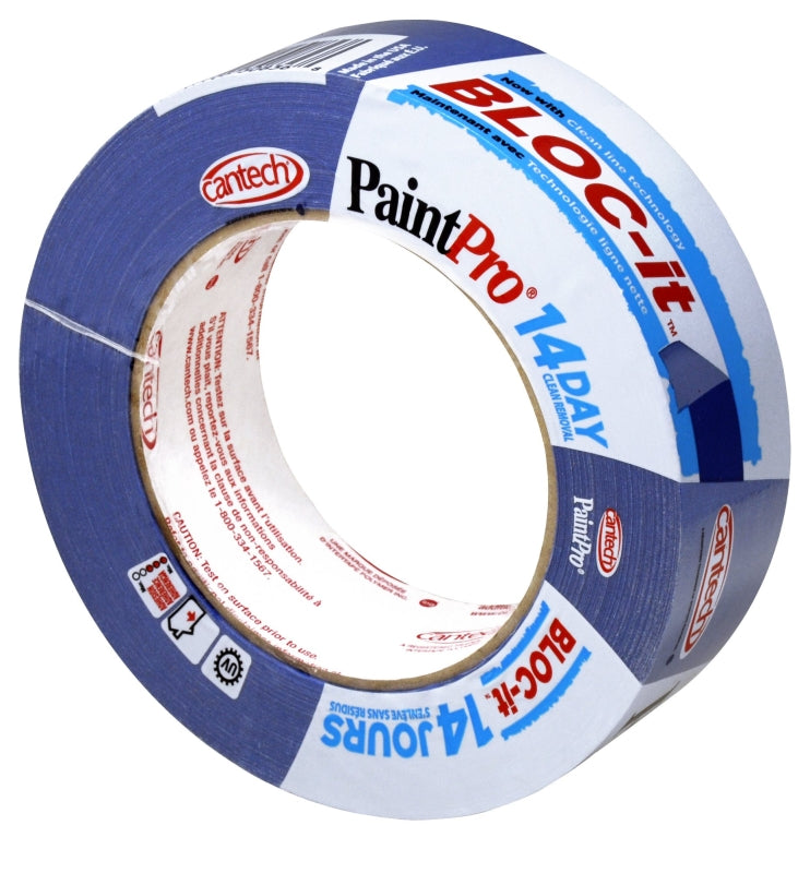 Cantech 308-36 Masking Tape, 55 m L, 36 mm W, Crepe Paper Backing, Blue