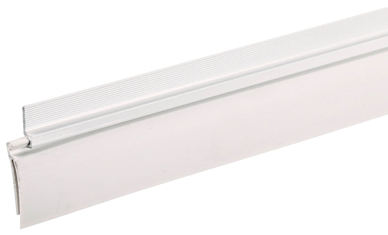 Frost King EZ36W Door Sweep, 36 in L, 2 in W, Aluminum Flange, Vinyl Insert, White Insert Color, Pack of 6