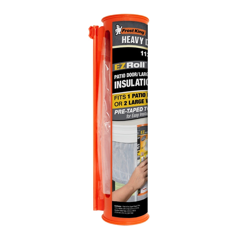 Frost King EZ Roll EZ86CDSP Patio Door Shrink Kit, 112 in W, 1.5 mm Thick, 84 in L, Polyethylene, Clear