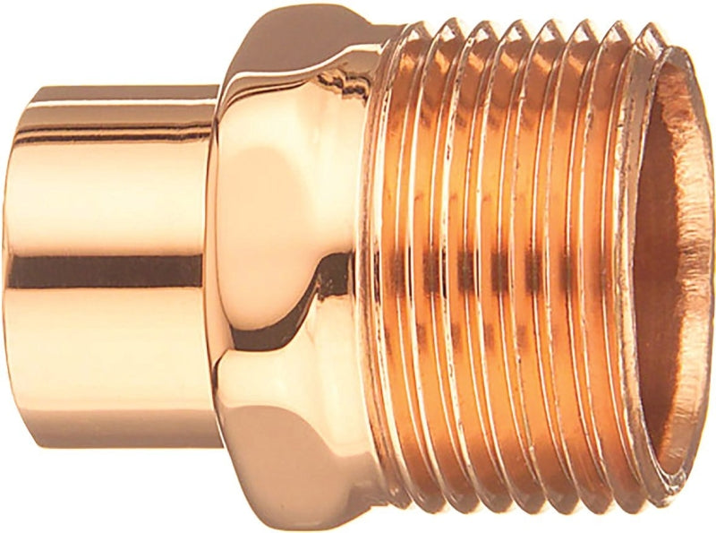 Nibco U6042 Series W01310T Pipe Adapter, 1/2 in, FTG x MPT, Copper, 722 psi Pressure