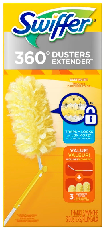 Swiffer 44750 Cleaning Duster, White Fiber Head, Plastic Handle