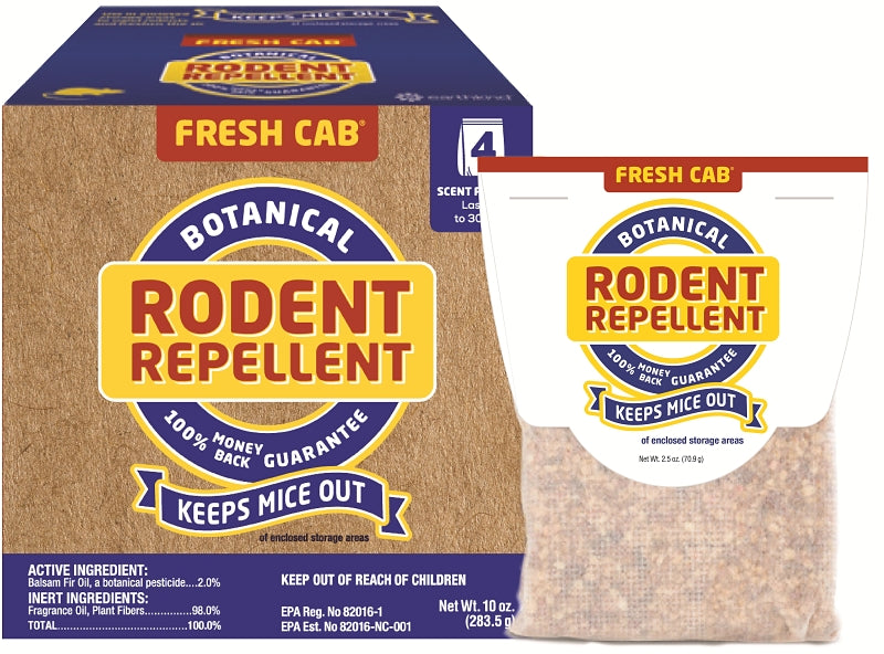 Fresh Cab FC4P36D12 Animal Repellent, 125 sq-ft Coverage, Repels: Rodent, Tan