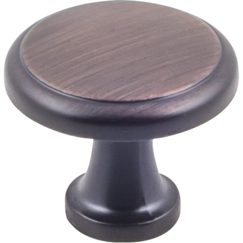 Hardware Resources K997BORB-10 Cabinet Knob, Traditional, 1-3/16 in Dia, Zinc, Brushed Oil-Rubbed Bronze, 10/PK