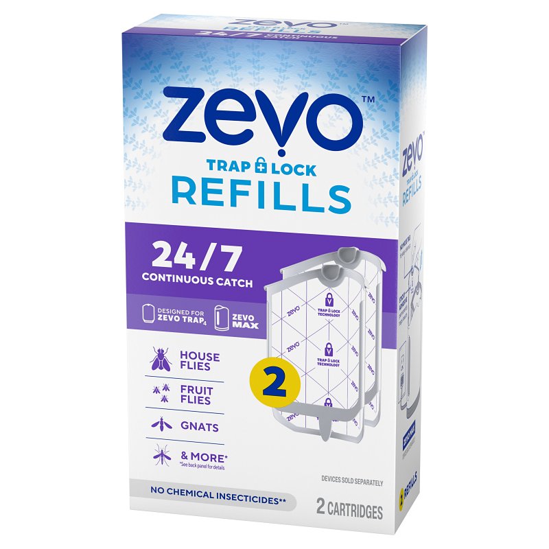 Zevo 818135017615 Flying Insect Trap Refill Cartridge, Odorless, 7 in L Trap, 4 in W Trap