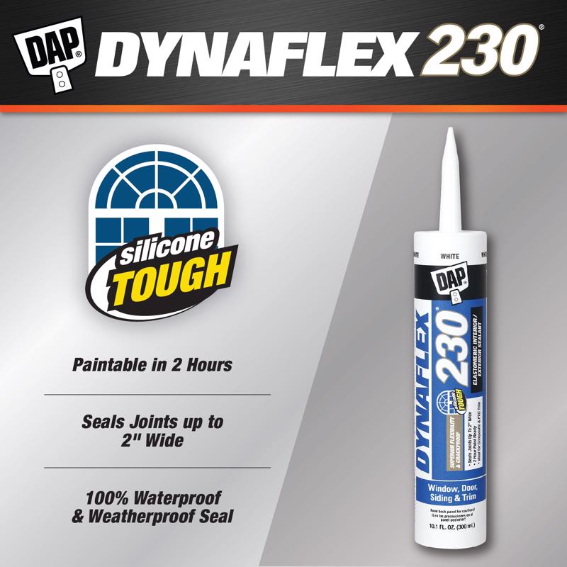 DAP Dynaflex 230 White Premium Latex Door/Siding/ Window Sealant 10.1 oz, Pack of 12
