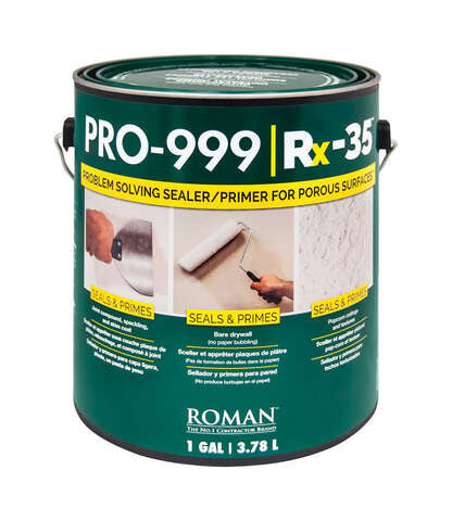 Roman Rx-35 Clear Flat Water-Based Acrylic Primer and Sealer 1 gal, Pack of 4
