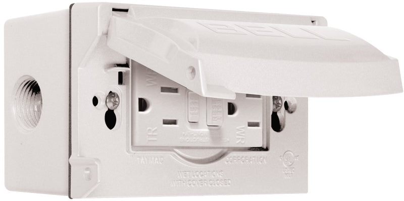 Bell Outdoor 5874-6S Cover Kit, 3-9/64 in L, 7 in W, 1-Gang, Aluminum, White, Powder-Coated