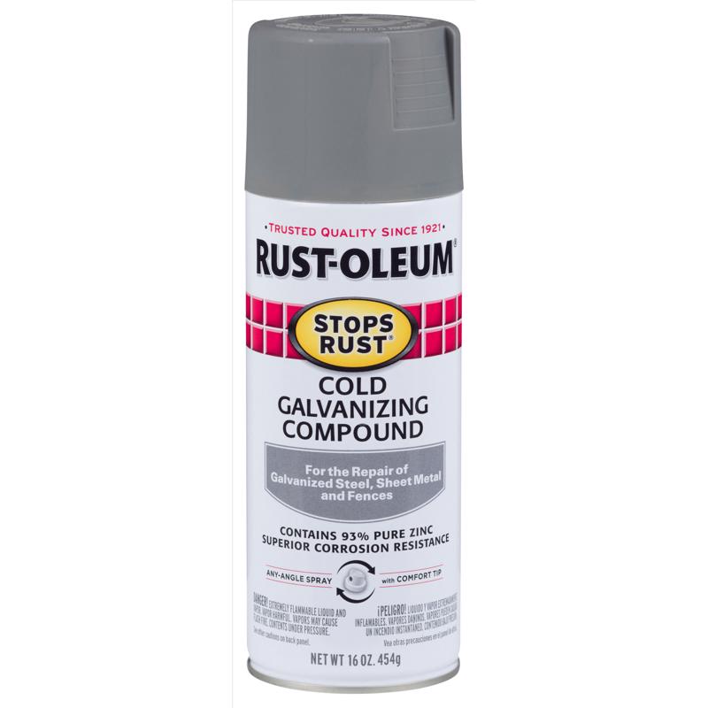 Rust-Oleum Stops Rust Flat/Matte Gray Cold Galvanizing Compound Spray 16 oz, Pack of 6