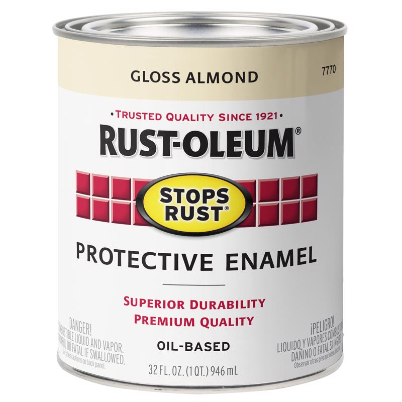 Rust-Oleum Stops Rust Indoor and Outdoor Gloss Almond Oil-Based Protective Paint 1 qt, Pack of 2