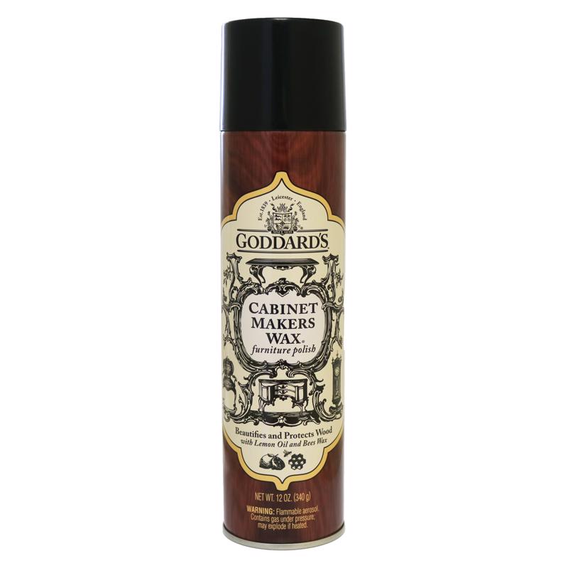 Goddard's Cabinet Makers Wax Lemon Scent Fine Furniture Cleaner and Polish 12 oz Spray, Pack of 6