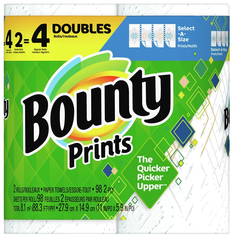 Bounty 66660 Double Roll Paper Towel, 2 -Ply, Pack of 6