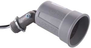 Hubbell 5606-5 Lamp Holder, Weatherproof, 5 in L x 2.094 in W x 2.094 in H Dimensions, 120 V, 75 to 150 W, Gray