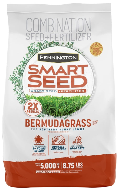 Pennington SMART SEED 100543735 Grass Seed and Fertilizer Mix, 8.75 lb Bag